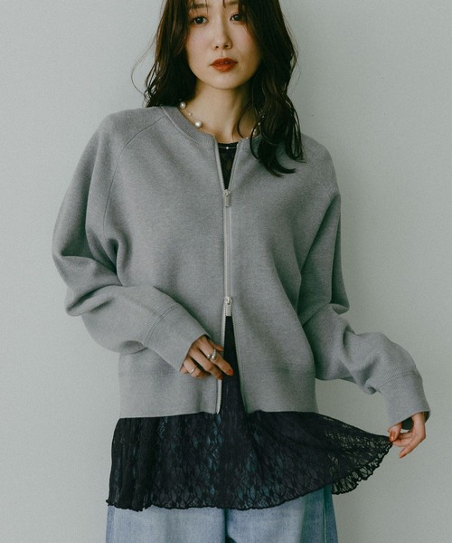 GLOBAL WORK（グローバルワーク）の「ストレッチ総レースペプラム/656054（その他トップス・レディース・アイボリー/ブラック・MEDIUM/LARGE）」の12枚目の写真