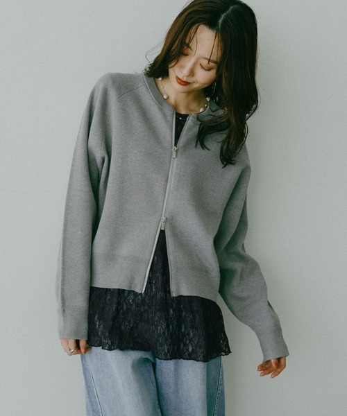 GLOBAL WORK（グローバルワーク）の「ストレッチ総レースペプラム/656054（その他トップス・レディース・アイボリー/ブラック・MEDIUM/LARGE）」の13枚目の写真