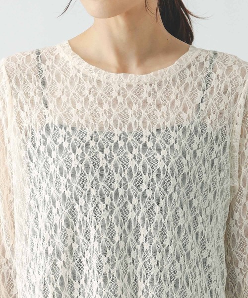 GLOBAL WORK（グローバルワーク）の「ストレッチ総レースペプラム/656054（その他トップス・レディース・アイボリー/ブラック・MEDIUM/LARGE）」の22枚目の写真