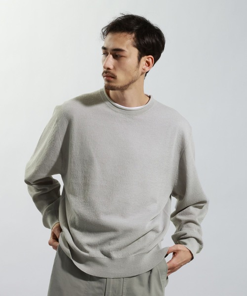 BAYFLOW（ベイフロー）の「リネンニットプルオーバー（ニット/セーター・メンズ・ピンク/グレー/カーキ・MEDIUM/LARGE）」の2枚目の写真