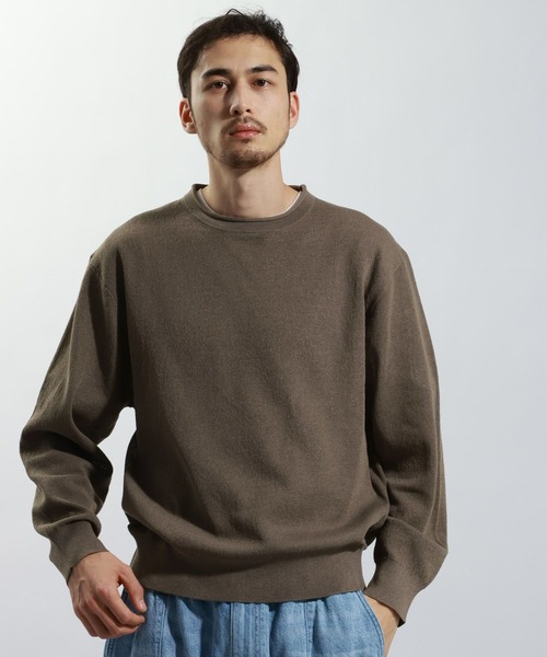 BAYFLOW（ベイフロー）の「リネンニットプルオーバー（ニット/セーター・メンズ・ピンク/グレー/カーキ・MEDIUM/LARGE）」の3枚目の写真