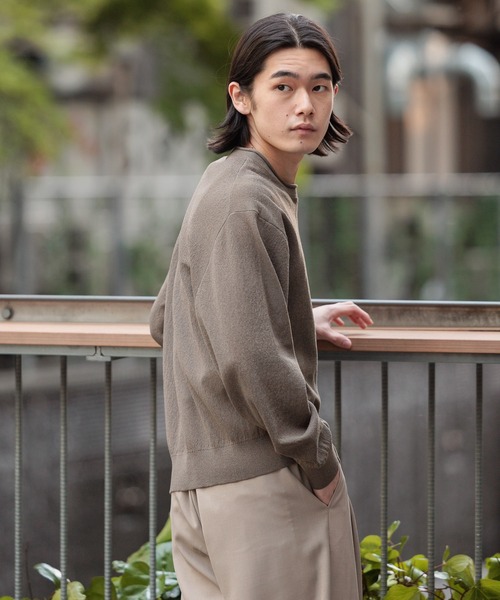 BAYFLOW(ベイフロー)の「リネンニットプルオーバー(ニット/セーター・メンズ・ピンク/グレー/カーキ・MEDIUM/LARGE)」の18枚目の写真