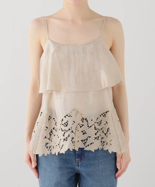 La TOTALITE（ラトータリテ）の「【洗える】カットワークキャミトップス（シャツ/ブラウス・レディース・ブラック/ベージュ・FREE）」の15枚目の写真