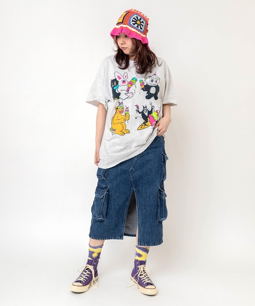 RNA（アールエヌエー）の「G1108 Wカーゴルーズタイトスカート（デニムスカート・レディース・ブラック/インディゴブルー・MEDIUM）」の20枚目の写真