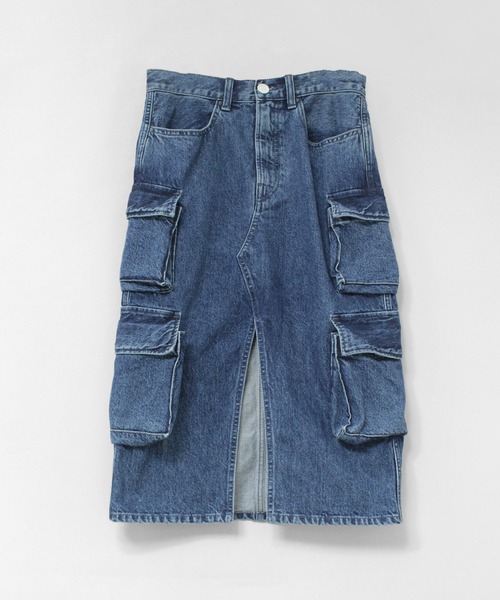 RNA（アールエヌエー）の「G1108 Wカーゴルーズタイトスカート（デニムスカート・レディース・ブラック/インディゴブルー・MEDIUM）」の15枚目の写真
