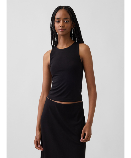 GAP(ギャップ)の「クロップド ホルタータンクトップ(タンクトップ・レディース・ブラウン/ブラック・XXS/XL/L/M/S/XS)」の1枚目の写真