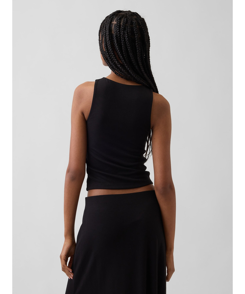 GAP(ギャップ)の「クロップド ホルタータンクトップ(タンクトップ・レディース・ブラウン/ブラック・XXS/XL/L/M/S/XS)」の5枚目の写真