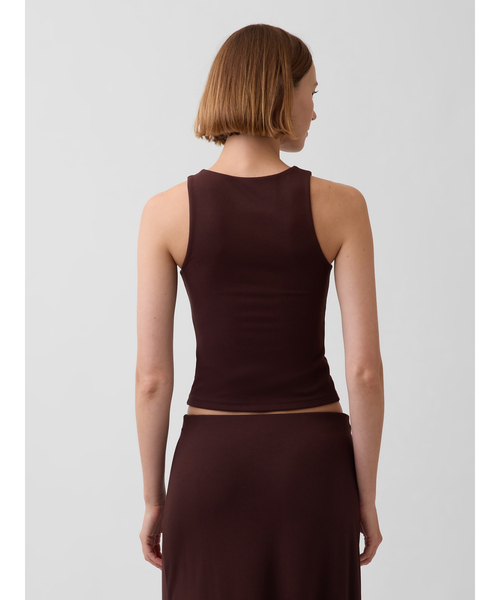 GAP(ギャップ)の「クロップド ホルタータンクトップ(タンクトップ・レディース・ブラウン/ブラック・XXS/XL/L/M/S/XS)」の6枚目の写真
