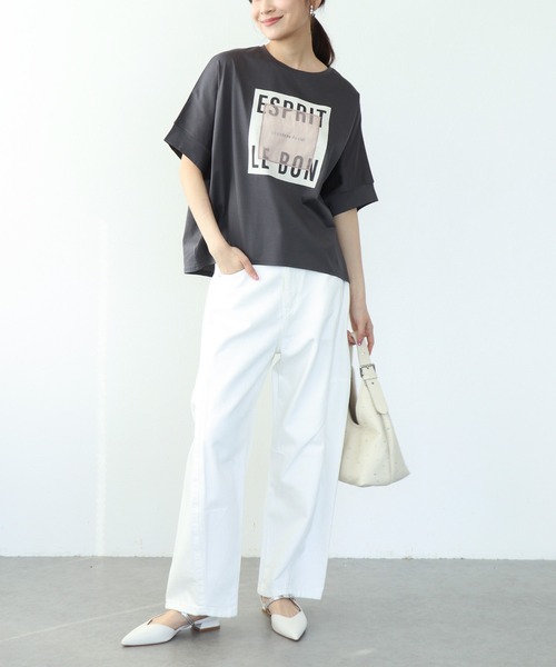 Jines(ジネス)の「オーガンジーロゴTシャツ(Tシャツ/カットソー・レディース・チャコールグレー/ホワイト・38)」の21枚目の写真