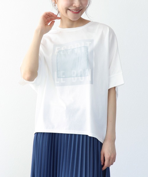 Jines(ジネス)の「オーガンジーロゴTシャツ(Tシャツ/カットソー・レディース・チャコールグレー/ホワイト・38)」の18枚目の写真
