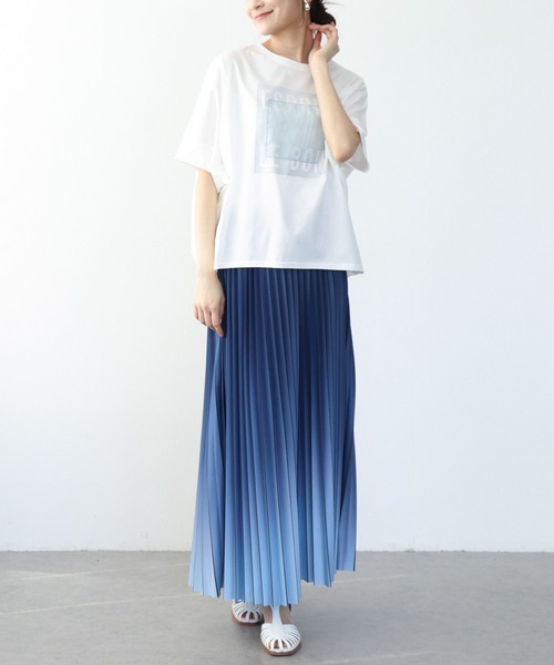 Jines(ジネス)の「オーガンジーロゴTシャツ(Tシャツ/カットソー・レディース・チャコールグレー/ホワイト・38)」の17枚目の写真