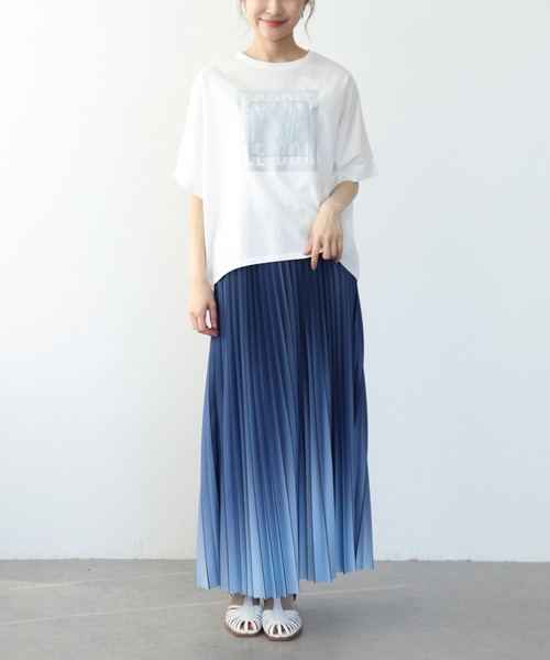 Jines(ジネス)の「オーガンジーロゴTシャツ(Tシャツ/カットソー・レディース・チャコールグレー/ホワイト・38)」の16枚目の写真