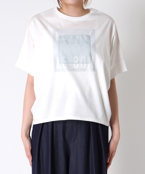 Jines(ジネス)の「オーガンジーロゴTシャツ(Tシャツ/カットソー・レディース・チャコールグレー/ホワイト・38)」の14枚目の写真