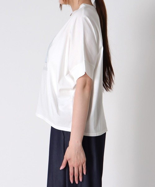 Jines(ジネス)の「オーガンジーロゴTシャツ(Tシャツ/カットソー・レディース・チャコールグレー/ホワイト・38)」の13枚目の写真