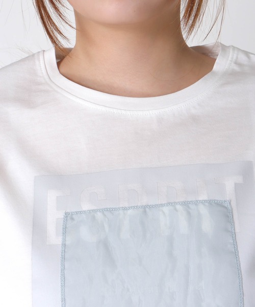Jines(ジネス)の「オーガンジーロゴTシャツ(Tシャツ/カットソー・レディース・チャコールグレー/ホワイト・38)」の11枚目の写真