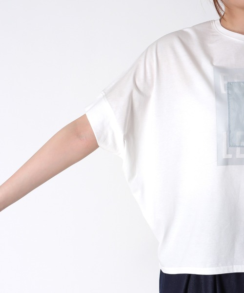 Jines(ジネス)の「オーガンジーロゴTシャツ(Tシャツ/カットソー・レディース・チャコールグレー/ホワイト・38)」の10枚目の写真