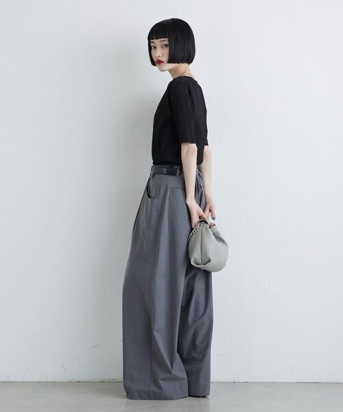 Lui's（ルイス）の「タックポケットワイドパンツ（スラックス・レディース・ブラック/グレー/ブラウン・38/36）」の5枚目の写真