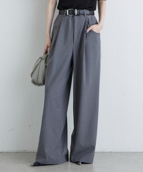 Lui's（ルイス）の「タックポケットワイドパンツ（スラックス・レディース・ブラック/グレー/ブラウン・38/36）」の13枚目の写真