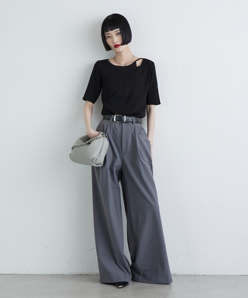 Lui's（ルイス）の「タックポケットワイドパンツ（スラックス・レディース・ブラック/グレー/ブラウン・38/36）」の16枚目の写真