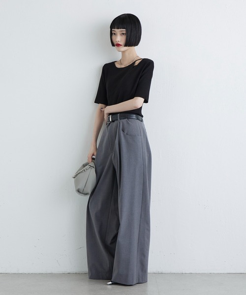 Lui's（ルイス）の「タックポケットワイドパンツ（スラックス・レディース・ブラック/グレー/ブラウン・38/36）」の17枚目の写真