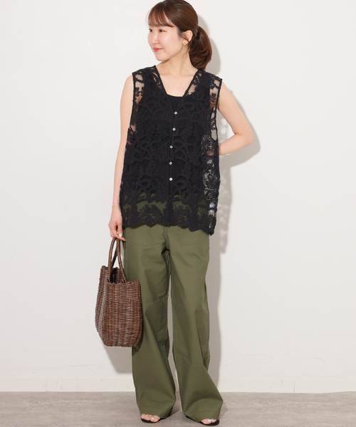 JOURNAL STANDARD relume（ジャーナルスタンダード　レリューム）の「［26SS新作］スカラレースベスト（ベスト・レディース・ブラック/アイボリー・FREE）」の3枚目の写真