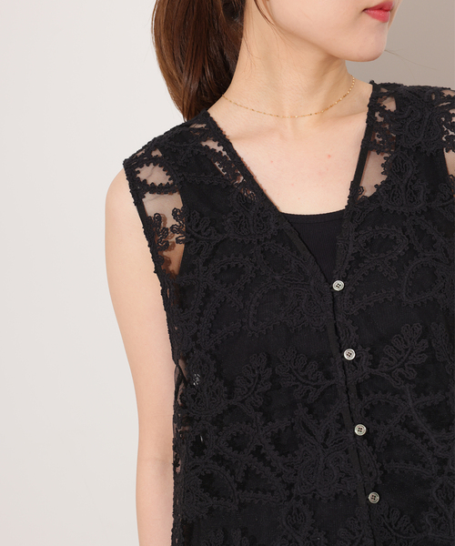 JOURNAL STANDARD relume（ジャーナルスタンダード　レリューム）の「［26SS新作］スカラレースベスト（ベスト・レディース・ブラック/アイボリー・FREE）」の9枚目の写真