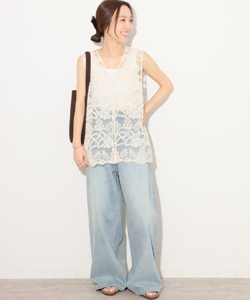 JOURNAL STANDARD relume（ジャーナルスタンダード　レリューム）の「［26SS新作］スカラレースベスト（ベスト・レディース・ブラック/アイボリー・FREE）」の10枚目の写真