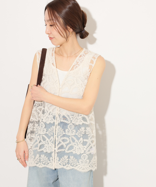 JOURNAL STANDARD relume（ジャーナルスタンダード　レリューム）の「［26SS新作］スカラレースベスト（ベスト・レディース・ブラック/アイボリー・FREE）」の14枚目の写真