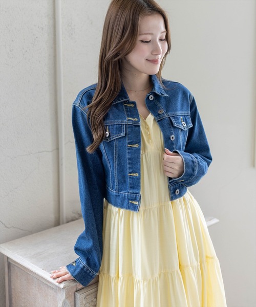 CLEAR BASIC（クリアベーシック）の「Vネックノースリーブティアードワンピース［骨格ウェーブ/軽やか/大人カジュアル］（ワンピース・レディース・ベージュ/イエロー/レッド/ブルーグレー/ブラック・F）」の21枚目の写真