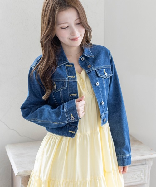 CLEAR BASIC（クリアベーシック）の「Vネックノースリーブティアードワンピース［骨格ウェーブ/軽やか/大人カジュアル］（ワンピース・レディース・ベージュ/イエロー/レッド/ブルーグレー/ブラック・F）」の22枚目の写真