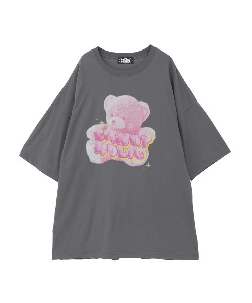 Candy Stripper(キャンディストリッパー)の「CANDY HOLIC BIG BIG Tシャツ(Tシャツ/カットソー・レディース・チャコール/ピンク/ライトブルー/オフホワイト・FREE)」の16枚目の写真