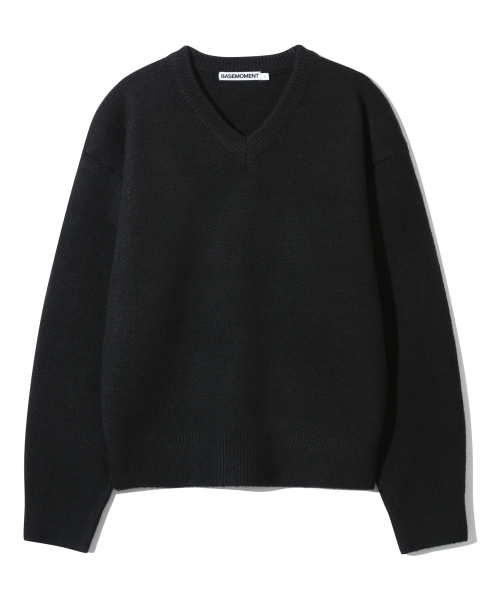 BASEMOMENT(ベースモーメント)の「キャッシュライク Vネック クロップニット ブラック(ニット/セーター・メンズ・その他・M/L)」の10枚目の写真