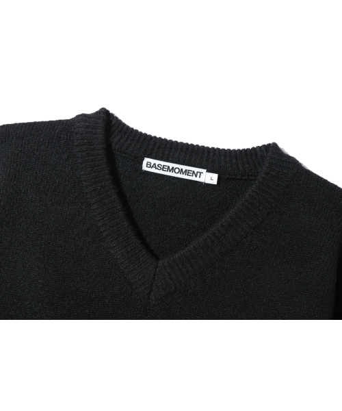 BASEMOMENT(ベースモーメント)の「キャッシュライク Vネック クロップニット ブラック(ニット/セーター・メンズ・その他・M/L)」の12枚目の写真