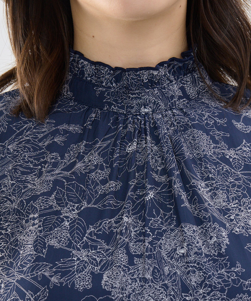 NARACAMICIE（ナラカミーチェ）の「【NARACAMICIE】ラインフラワープリントコンビハイネックトップス（Tシャツ/カットソー・レディース・ピンク/グレー/ネイビー・M）」の10枚目の写真
