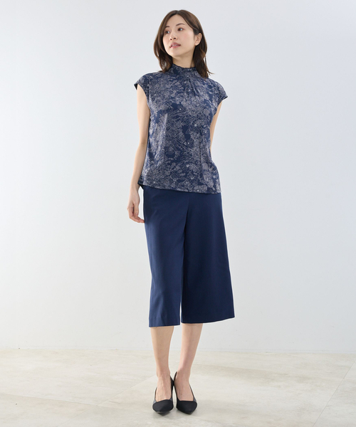 NARACAMICIE（ナラカミーチェ）の「【NARACAMICIE】ラインフラワープリントコンビハイネックトップス（Tシャツ/カットソー・レディース・ピンク/グレー/ネイビー・M）」の19枚目の写真