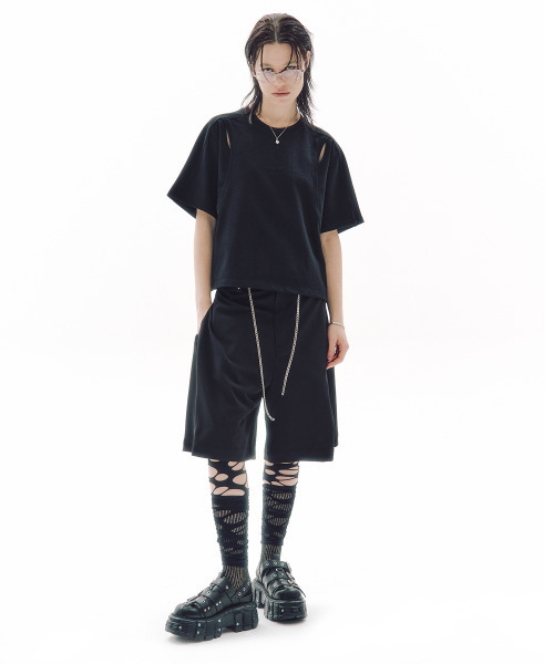 TRIPSHOP(トリップショップ)の「ワンダリングチェーンバミューダスラックス(その他パンツ・レディース・ブラック・SMALL/MEDIUM)」の6枚目の写真