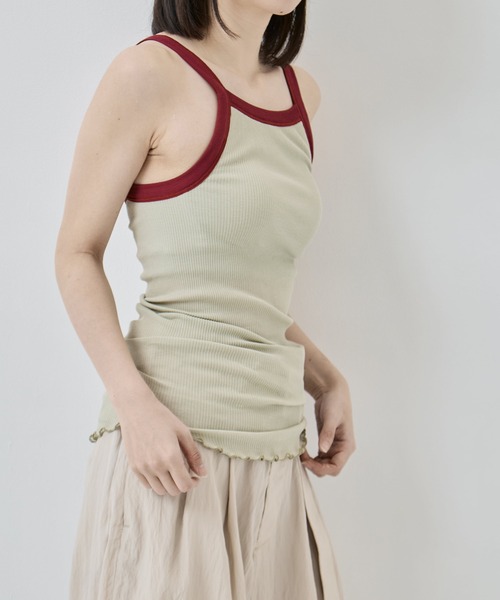 HAKUJI（ハクジ）の「[HAKUJI/ハクジ]Twist cotton bra amesle TT（キャミソール・レディース・レッド/グリーン/アイボリー・FREE）」の7枚目の写真