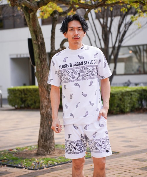 LUXE/R GOLF(ラグジュ ゴルフ)の「(RM)【LUXE/R GOLF】ストレッチ スムース 総柄 ハイネック Tシャツ(Tシャツ/カットソー・メンズ・ネイビー/チャコールグレー/ブラック/ホワイト・X-LARGE/LARGE/MEDIUM)」の2枚目の写真