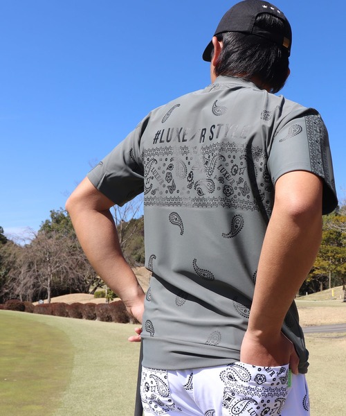 LUXE/R GOLF(ラグジュ ゴルフ)の「(RM)【LUXE/R GOLF】ストレッチ スムース 総柄 ハイネック Tシャツ(Tシャツ/カットソー・メンズ・ネイビー/チャコールグレー/ブラック/ホワイト・X-LARGE/LARGE/MEDIUM)」の16枚目の写真