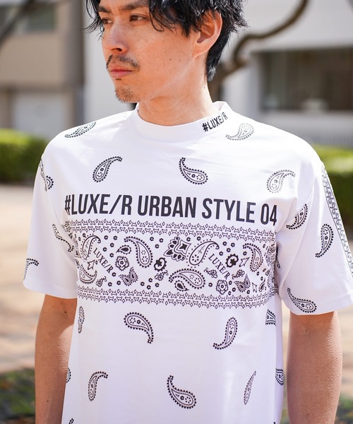 LUXE/R GOLF(ラグジュ ゴルフ)の「(RM)【LUXE/R GOLF】ストレッチ スムース 総柄 ハイネック Tシャツ(Tシャツ/カットソー・メンズ・ネイビー/チャコールグレー/ブラック/ホワイト・X-LARGE/LARGE/MEDIUM)」の12枚目の写真