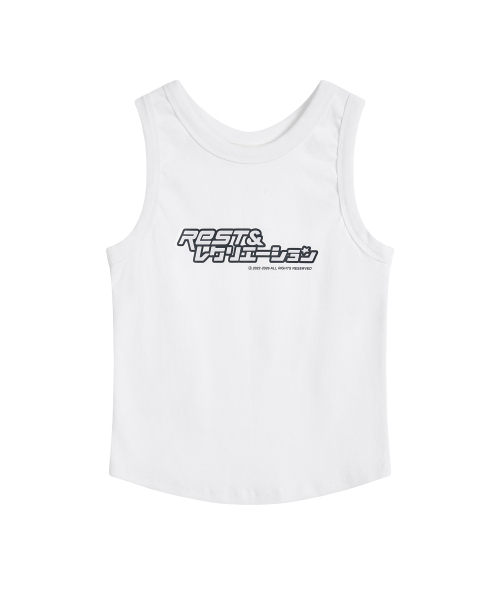 Rest&Recreation(レストアンドレクリエーション)の「ANIME LOGO SLEEVELESS - WHITE(Tシャツ/カットソー・レディース・その他・ONE)」の1枚目の写真