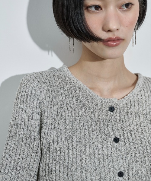 THE YOn(ザヨン)の「2WAYレースヘムクロップドサマーニットカーデ(カーディガン/ボレロ・レディース・キャメル/ブラック/オートミール・FREE)」の16枚目の写真