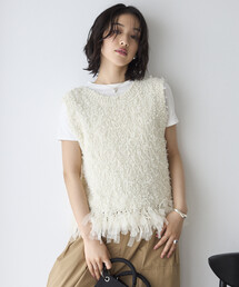 Firsthand（ファーストハンド）の「Firsthand/ファーストハンド 2WAY フリンジヘム ニットベスト（ベスト）」