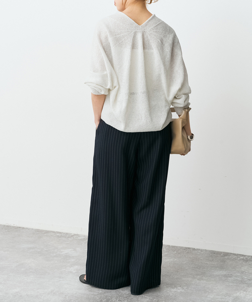 Spick & Span(スピックアンドスパン)の「ペーパーヤーンコクーンシルエットプルオーバー(ニット/セーター・レディース・ブラウン/ホワイト/ベージュ/サックスブルー・FREE)」の15枚目の写真