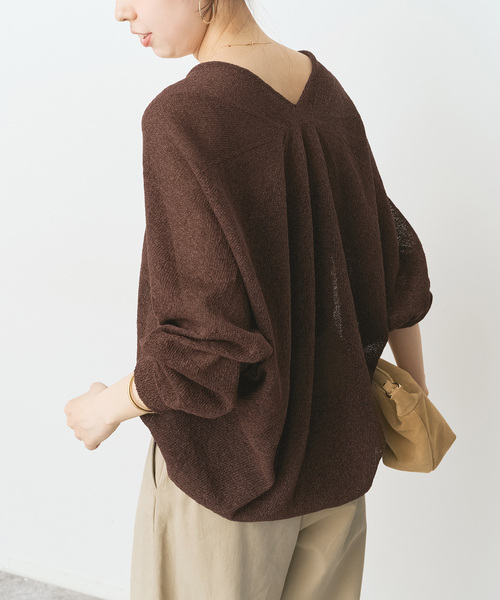 Spick & Span(スピックアンドスパン)の「ペーパーヤーンコクーンシルエットプルオーバー(ニット/セーター・レディース・ブラウン/ホワイト/ベージュ/サックスブルー・FREE)」の20枚目の写真
