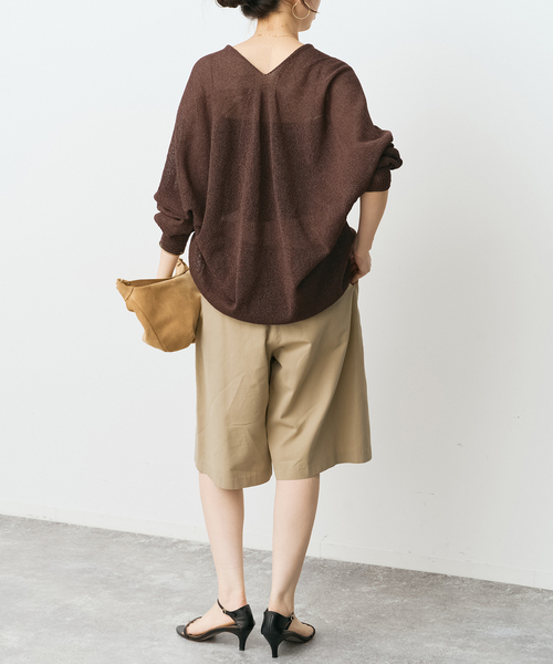 Spick & Span(スピックアンドスパン)の「ペーパーヤーンコクーンシルエットプルオーバー(ニット/セーター・レディース・ブラウン/ホワイト/ベージュ/サックスブルー・FREE)」の22枚目の写真