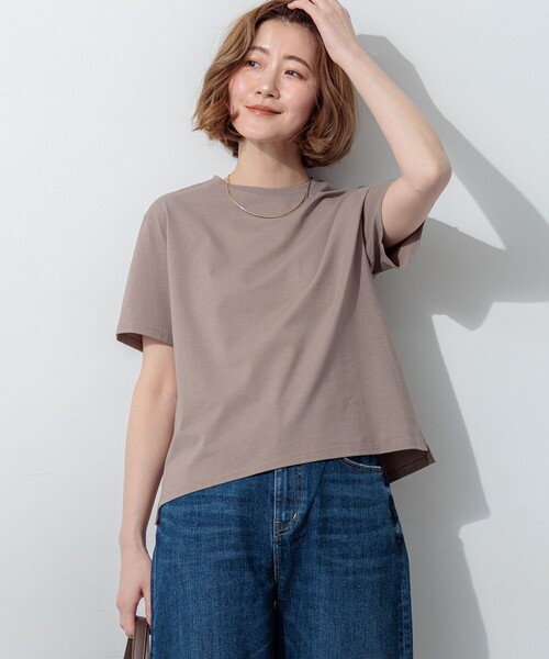 23区 L(ニジュウサンクオオキイサイズ)の「ハイエンド クルーネック Tシャツ(Tシャツ/カットソー・レディース・ベージュ系/ピンク系/ホワイト系/ブラック系/ライトグリーン系/ダークブラウン系・44/46)」の4枚目の写真