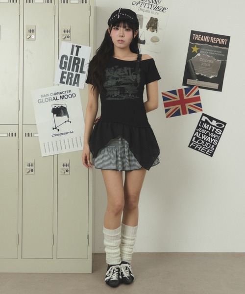 dispark(ディスパーク)の「DISPARK/ショルダーSSベルトイレヘムトップ(Tシャツ/カットソー・レディース・ホワイト/ブラック・FREE)」の14枚目の写真