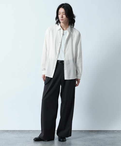 RAGEBLUE(レイジブルー)の「Linen Blend Regular Collar Shirt / リネン混レギュラーカラーシャツ(シャツ/ブラウス・メンズ・ブラック/ダークグレー/その他5・MEDIUM/LARGE)」の4枚目の写真