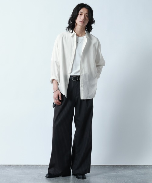 RAGEBLUE(レイジブルー)の「Linen Blend Regular Collar Shirt / リネン混レギュラーカラーシャツ(シャツ/ブラウス・メンズ・ブラック/ダークグレー/その他5・MEDIUM/LARGE)」の7枚目の写真